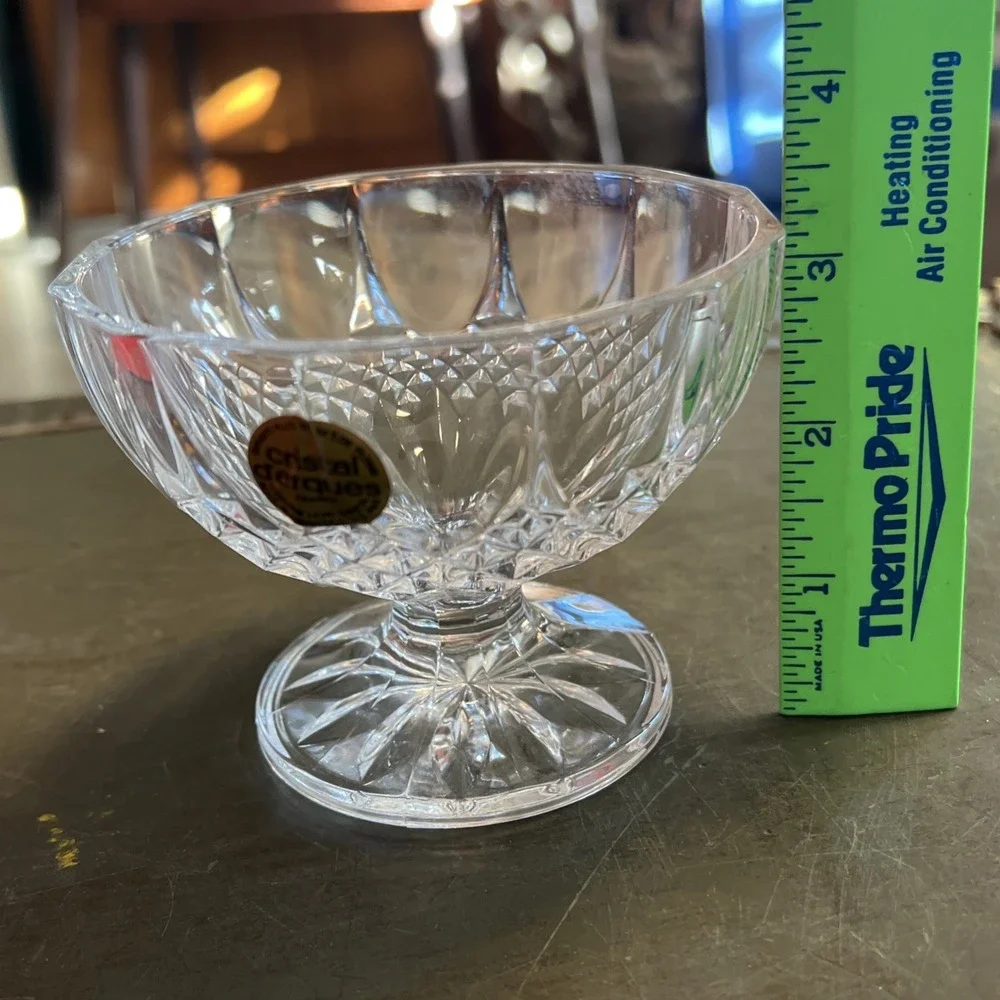 SET OF4 Cristal D'Arques Longchamp FOOTED BOWLS FRUIT DESSERT Crystal W/Box